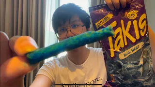 Trying BLUE Takis For The First Time (Blue Heat)