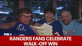 Texas Rangers fans hyped up after World Series walk-off win