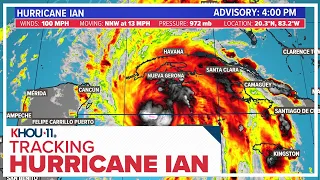 Hurricane Ian: Forecast track, models and satellite image