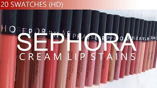 20 Swatches of the Sephora Cream Lip Stains (NEW HD VERSION) | AnnieKoyo