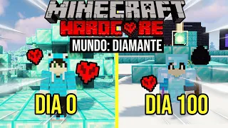 SOBREVIVÍ 100 días en un mundo de DIAMANTE en MINECRAFT HARDCORE... !Esto fue lo que pasó!💎⚠️