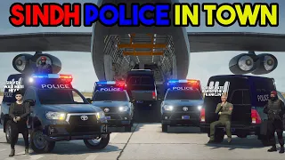 SINDH POLICE MOBILES ARRIVE IN LOS SANTOS | TOYOTA HILUX | REAL LIFE MOD | GTA 5 PAKISTAN