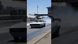 Blown 69 Chevy Camaro on a sketchy pass! I29Dragway Saturday drag racing shootout!