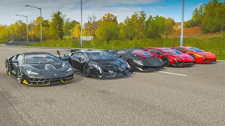 FH4 Drag Race | Centenario vs Veneno vs Aventador vs Aventador SV vs Sesto Elemento!