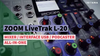 Audio Interface - Podcast - Mixer - Complete package with Zoom LiveTrak L-20