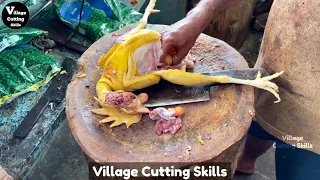 Fresh chicken meat cutting | Chicken Cutting Skills | Village Cutting Skills