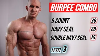 Navy Seal Burpees Combo 💥BIG CHEST Bodyweight Workout (HARD)