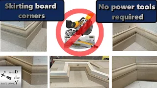 How to cut skirting board or baseboard corners. No power tools required!