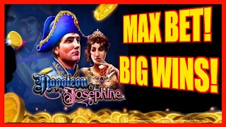 **BIG WINS!** MAX BET! Napoleon & Josephine LIVE PLAY+BONUSES WMS Slot Machine
