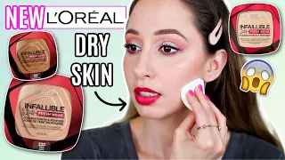 L'Oreal Infallible 24h Fresh Wear Foundation In A Powder - Wear Test on DRY skin! (Overhyped?)