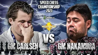 BUMALAGBAG ng BLUNDERACIOUS?? | Carlsen vs Nakamura Speed Chess Finals 2023