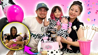 MOSTREI TUDO NO MÊSVERSÁRIO DA AYLA EM CASA!! (2° MESVERSARIO) | YU e FAMÍLIA