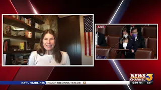 Former local Congresswoman Mary Bono reacts to the storming of the US Capitol