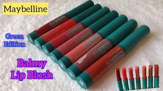 Maybelline Green Edition Balmy Lip Blush 2022 | Lip Swatches