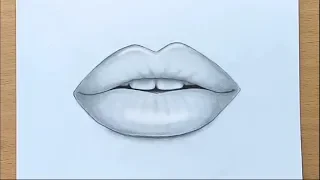 How to draw Lips by pencil step by step