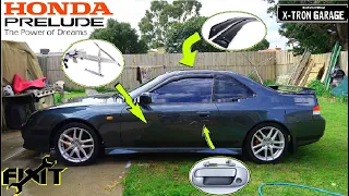 Honda Prelude how to remove door trim window regulator door handle FIX JDM Window Visors