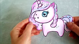 DIY Сквиши из бумаги. Кавайный Единорог. Делаем Антистресс игрушки Squishy