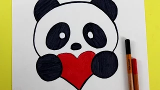 How to Draw a Panda with a Love Heart