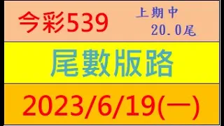 今彩539 『尾數版路』上期中20.0尾【2023年6月19日(一)】肉包先生