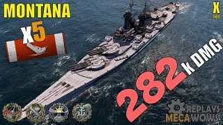 Montana 5 Kills & 282k Damage | World of Warships Gameplay