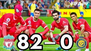 FIFA 24 | SPIDER MAN, RONALDO, SALAH, BELLINGHAM,ALL STARS | LIVERPOOL 82 - 0 AL NASSR