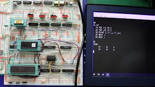 Palo Alto Tiny BASIC running on the Intel 8080 Emulator on the 4004 Homebrew Computer