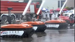 Firefighting and scouting robot on site demo   #Firefighting Robot #Fire Fighting Robotic Vehicle