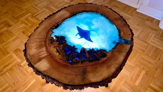 DIY / Deep Sea Diorama Epoxy Resin Wooden Table
