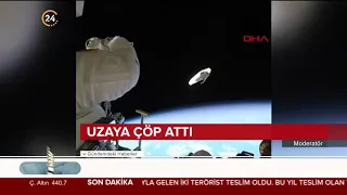 Astronot uzaya çöp atarken görüntülendi