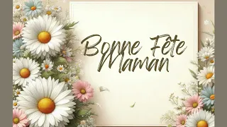 Carte musicale florale virtuelle "bonne fête maman" avec poème