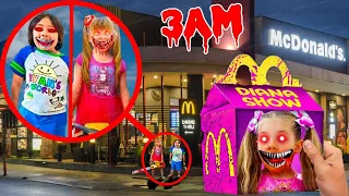 Do Not Order EVIL DIANA & ROMA McDonalds Happy Meal At 3AM - KIDS DIANA SHOW.EXE in Real Life!