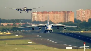 Awesome angle in Sheremetyevo!!! Boeing 777, Airbus A330, An-124 Ruslan