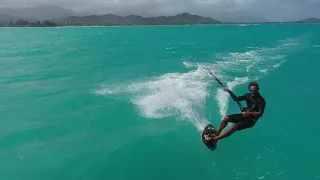 Tavida, Kiteboarding At Kailua Bay, Oahu HI. Feb 25 2021.