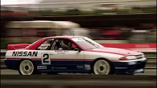 Nissan gtr r32 Godzilla Bathurst 1000 winner racing the Nissan Mobil Wellington 500 street race