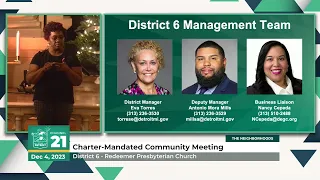 Mayor Duggan District 6 Charter Mandated Meeting: Dec. 4, 2023