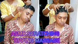 ASMR SCRATCHING AND TIPPING MASSAGES With Neck Massage /tapping &Scratching Head Massage  ASMR
