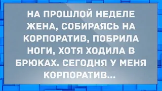 Жена побрила ноги, хотя ходила в брюках. Анекдоты.