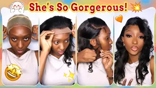 🙋90s' HAIR | HOW TO SLEEK BOBIANIA SIDE PART WIG INSTALL | 13x4 GLUELESS FRONTAL WIG SCALP METHOD