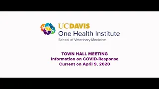 UC Davis One Health Institute COVID 19 Town Hall 9 April 2020