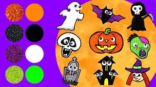 Learn How to Draw Halloween Ghosts! | Drawing and Coloring with Glitter & Googly Eyes