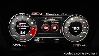 2017 Audi RS 3 Limousine 400 HP 0-100 km/h, 0-100 mph & 0-200 km/h Acceleration