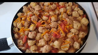 Секрет приготовления соевого мяса / Гуляш из соевого мяса