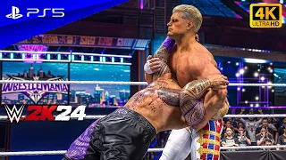 WWE 2K24 - Cody Rhodes vs. Solo Sikoa | Extreme Rules Match at Wrestlemania | PS5™ [4K60]