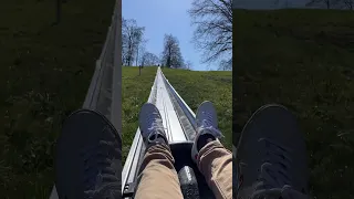 Riding the Rodelbahn: Summer toboggan run in Bern, Switzerland!