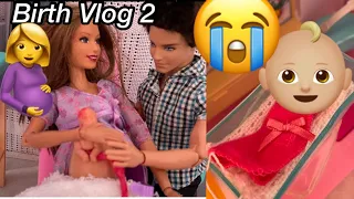 Pregnant barbie has a baby! Birth Vlog 2