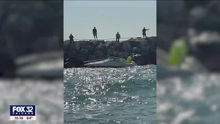 Woman rescued from boat on Lake Michigan near Winthrop Harbor