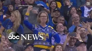 Warriors Dancing Lady in Ugly Sweater Has Serious Moves