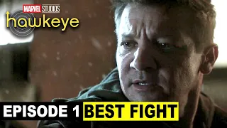 Marvel's Hawkeye Season 1 Episode 1 BEST FIGHT SCENE | FIGHT - Hawkeye Meets Kate