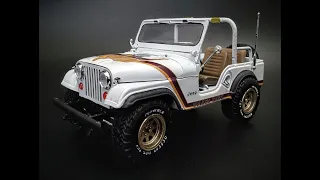 1981 Jeep CJ5 Golden Hawk 1/25 Scale Model it Build How To Assemble Paint Dashboard Frame Tires