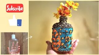 DIY Mosaic Vase🏺Plastic bottle upcycling🏺 Home decor idea 🌸 #bestoutofwaste #homedecor #crafts